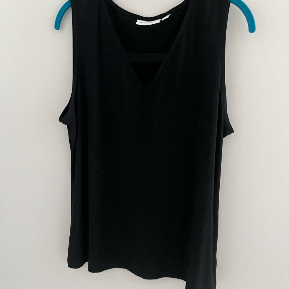 Susan Graver Elegant Black Sleeveless Top